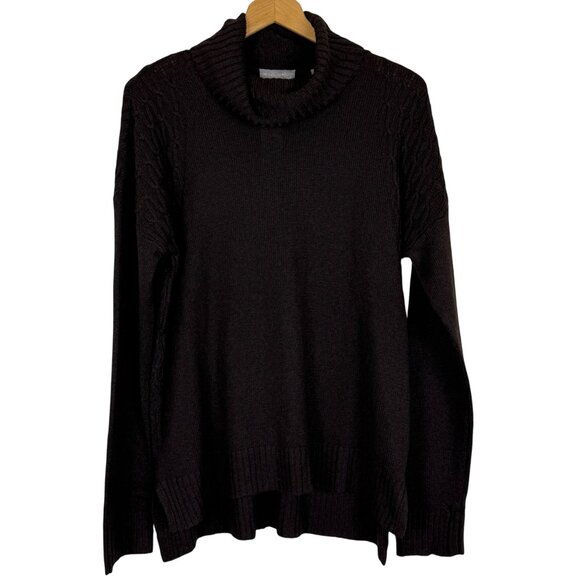 Evolution Stitch Fix Madi Cable Knit Turtleneck Sweater Sz Large Brown NWT - Picture 1 of 11